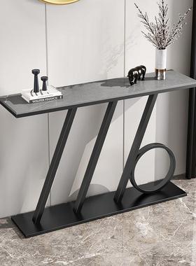 约211118大简理石玄关窄桌创意玄关入户装柜饰桌条案靠墙现代岩板