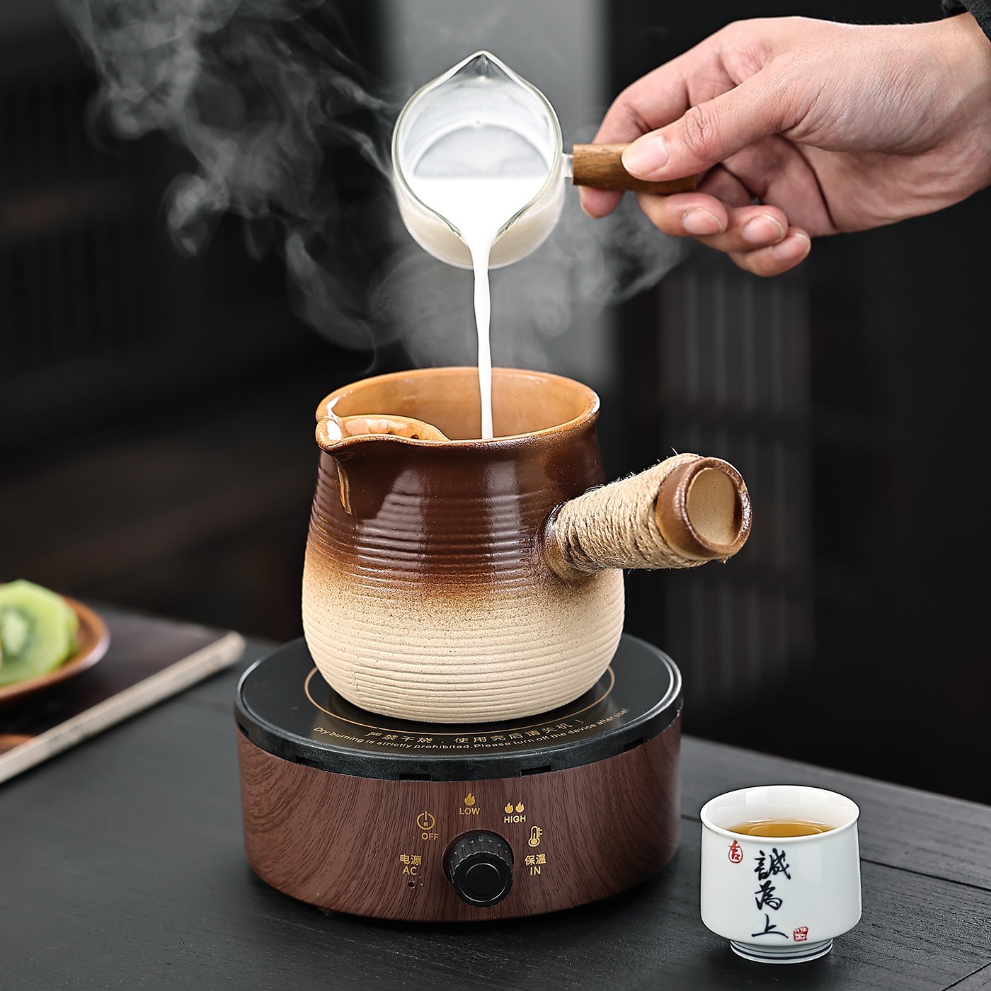 烤奶茶罐电陶炉煮茶壶小型陶壶套装家用罐罐茶围炉煮茶专用烧茶壶