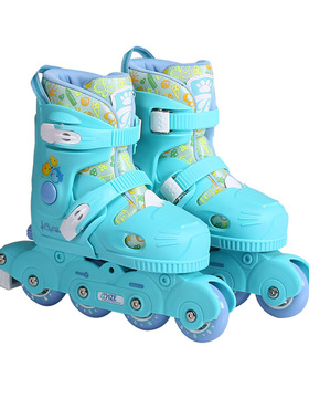 溜冰鞋 新款户外溜冰鞋儿童速滑旱冰鞋 男女儿童运动全闪轮滑鞋