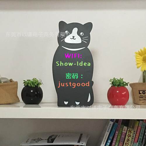 创意小猫桌面立式摆摊小黑板广告牌展示牌 店铺用提示家用留言板