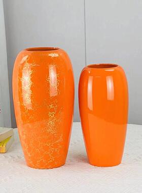 花瓶家居装饰插花摆件仿陶瓷树脂花瓶客厅桌摆中号花瓶工艺品摆件
