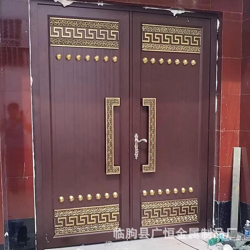 铝艺新中式庭院大门 户外别墅双开门 现代精雕院子大门欧式电动门