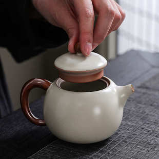 汝窑西施壶陶瓷茶壶泡茶家用茶水壶单壶可养开片泡茶器功夫茶具
