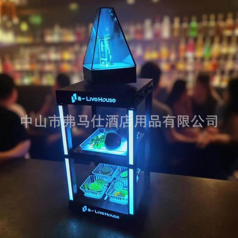 酒吧发光水果盘架子KTV夜场充电小吃干果碟商用三层四层水果拼盘