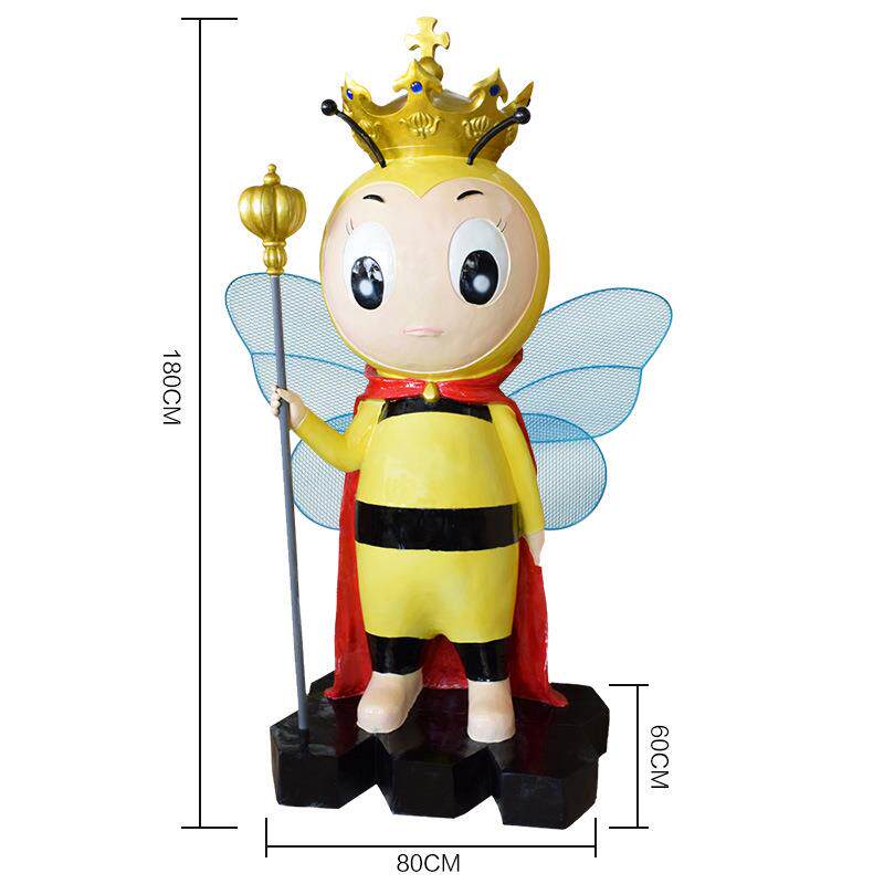 卡通玻璃钢雕塑蜜蜂摆件户外公园花幼儿园商场展馆装饰树脂工艺品