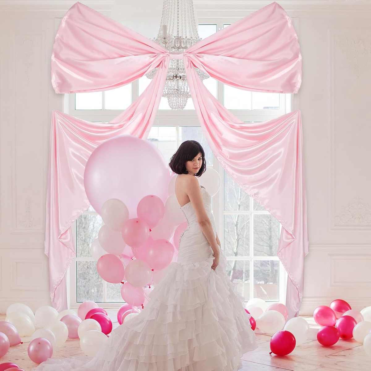 新品Coquette超大蝴蝶结生日派对婚礼婚庆装饰粉色气氛布置