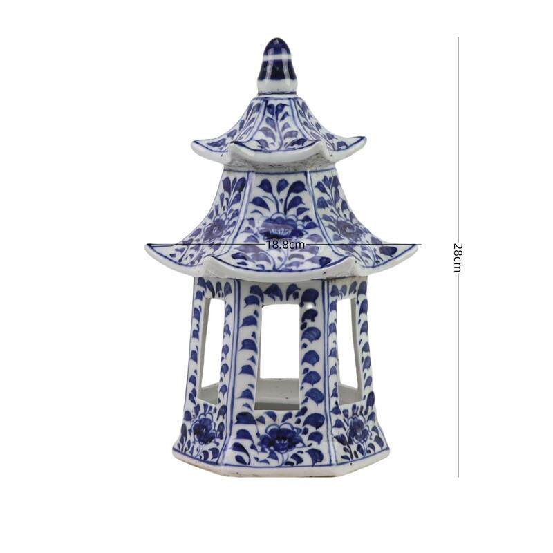 陶瓷宝塔装饰品摆件家居造景亭台楼阁创意摆件景德镇陶瓷工艺品