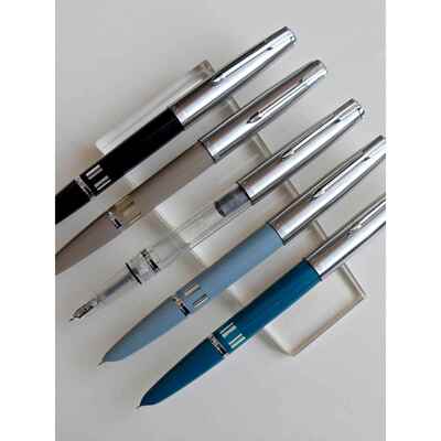 永生601泵式活塞吸墨水学生办公暗尖钢笔铱金笔特细包邮上海君来