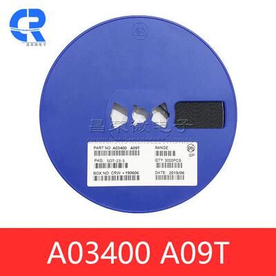 MOS场应管AO3400效 印丝A09T 电流3A 3ODBYT-23-L N沟道三S极管国