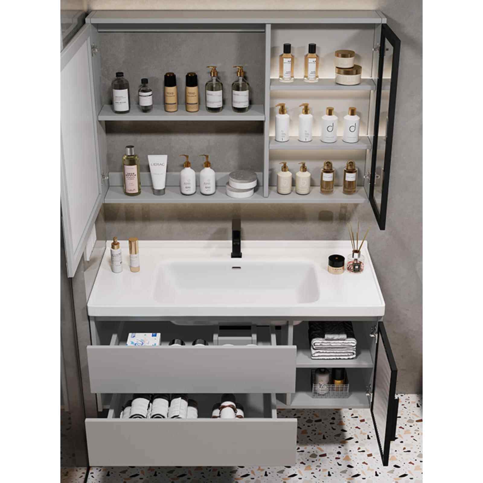 浴室柜组合陶瓷一体盆卫生间洗手洗脸盆柜厕所洗漱台卫浴智能镜柜,家装主材,浴室柜组合,淘宝优惠券,粉丝福利购,淘宝优惠卷