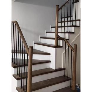 楼梯扶手实木简约现代室内阁楼栏杆护栏别墅围栏全国可安装