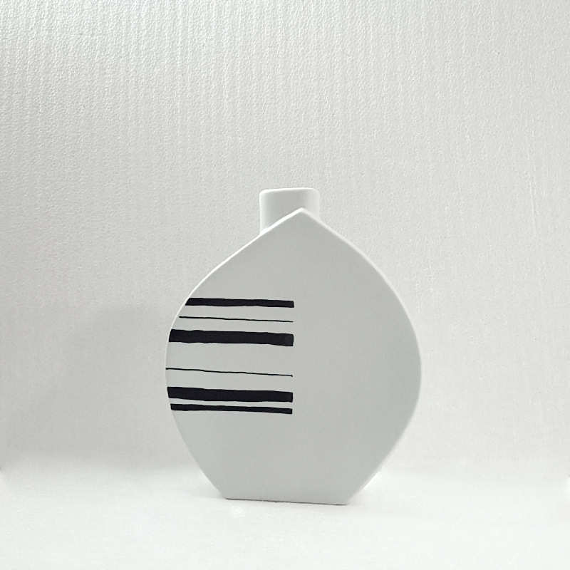 简约现代陶瓷花瓶 家居装饰样板房陶艺摆件宅寂风软装干花插花器