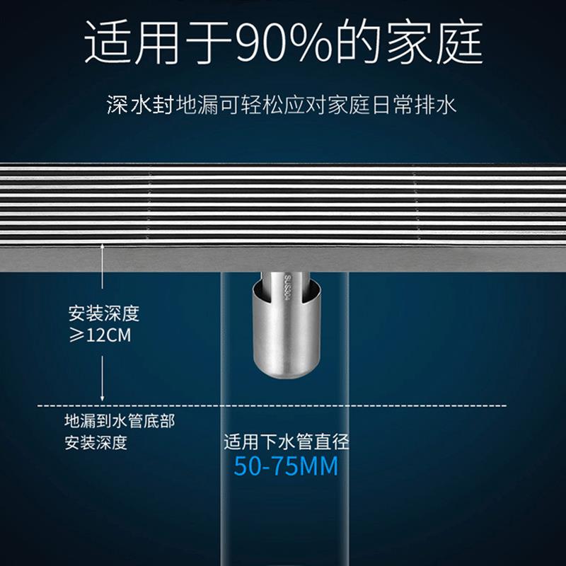 长方形偏心侧排LB-9810地漏淋浴房0*20/防50CM大排量卫生1间臭340
