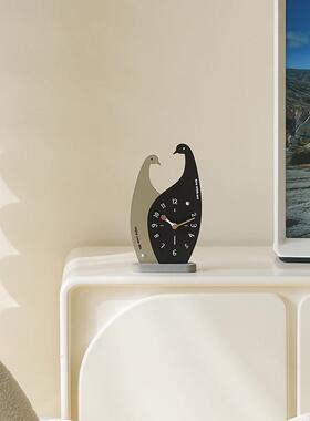 TYOS843WOZO屋准面创意摆台M式钟表玄关客厅座钟O装饰摆件桌电视