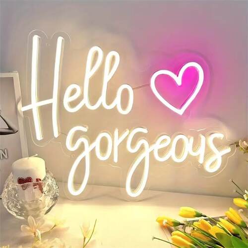 Hellogorgeous霓虹灯求婚礼表白英文字母LED发光外贸亚马逊字母灯