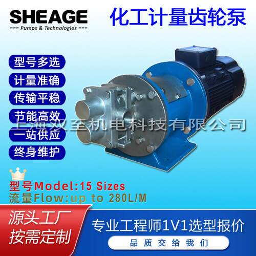 计量泵化工泵节能齿轮泵316L哈氏合金SHEAGESE510-CS流量57.9L/M
