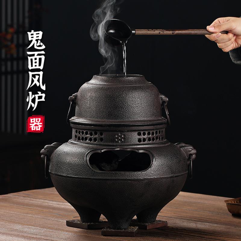 铁壶古法煮茶器铸铁煮茶碗纯手工碳炉家用泡茶烧水壶茶炉套装