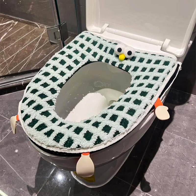可爱马桶座圈垫冬季厚款加绒四季通用坐便器垫圈家用厕所粘贴式