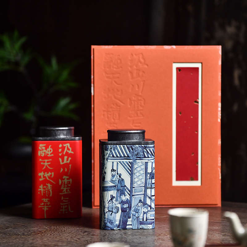 中式茶叶罐铁盒子家用半斤装古树红茶绿茶白茶包装礼盒空铁罐定制