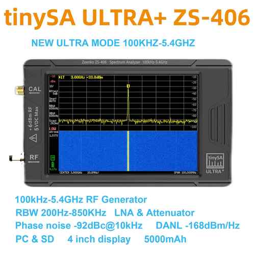 tinySA ULTRA手持频谱分析仪4寸触摸屏高频率输出信号100k-5.4GHz
