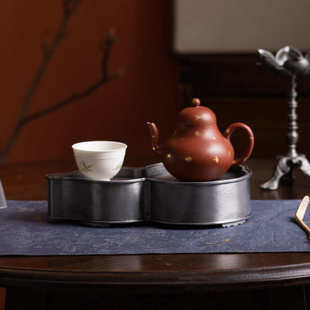 葫芦古锡老壶承复古功夫茶具干泡台茶盘建水养壶茶承托盘壶垫蓄水
