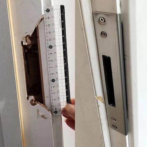 门锁挡片卧室木门锁槽损坏加长挡片包边专用修复锁扣板门锁导向片