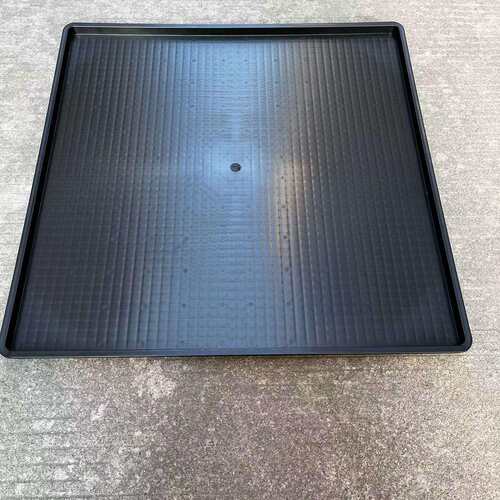 防静电箱托盘 零件收纳箱 黑色塑胶周转筐60*60*3cm电子元件盒