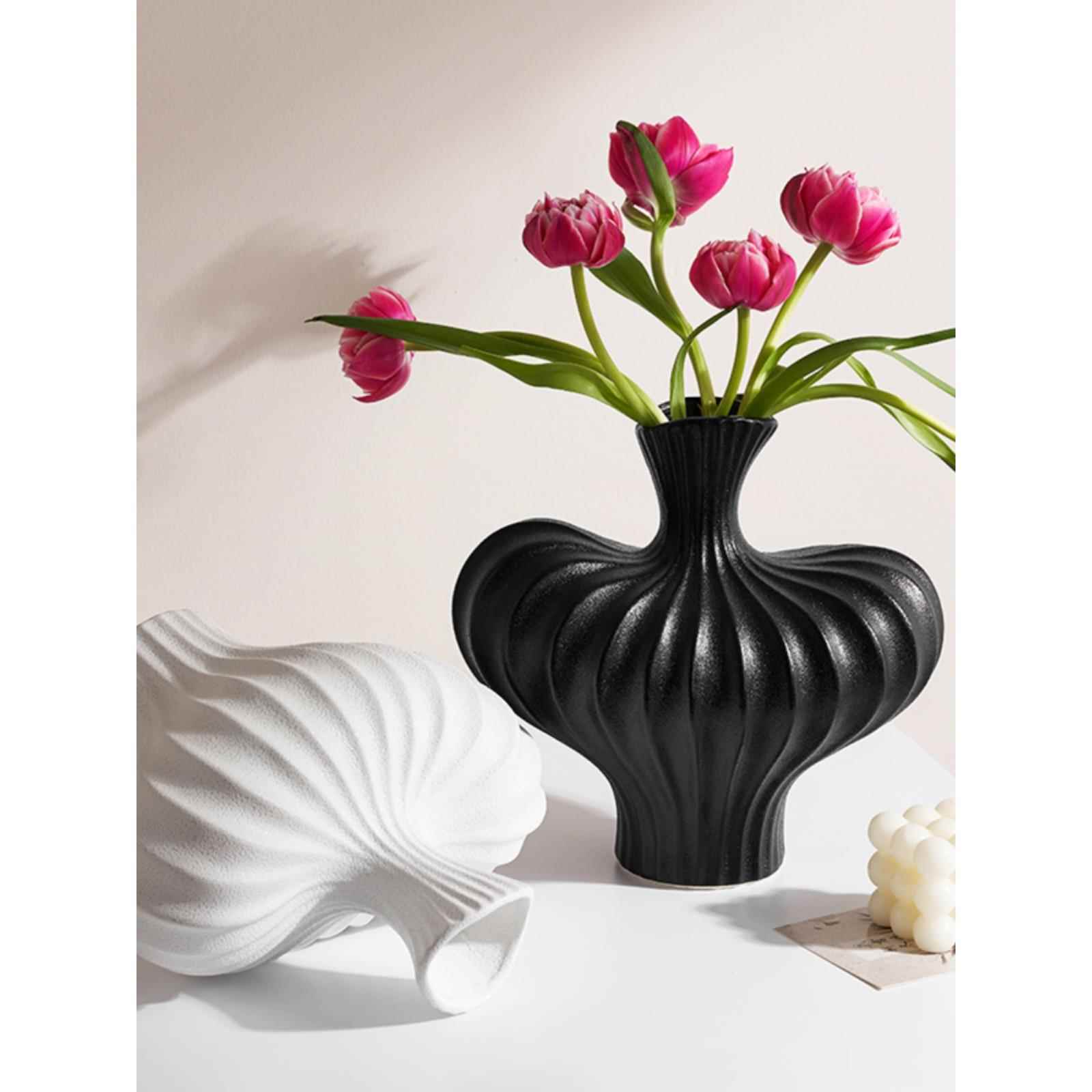 正品高级电感意摆件艺术创美肩陶人瓷花瓶视机柜客厅软装饰小众设