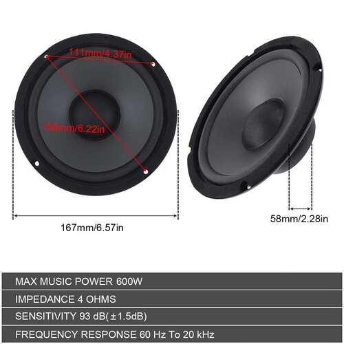 YH-600厂家直销汽车音响全频喇叭音箱扬声器6.5寸车门专用车载