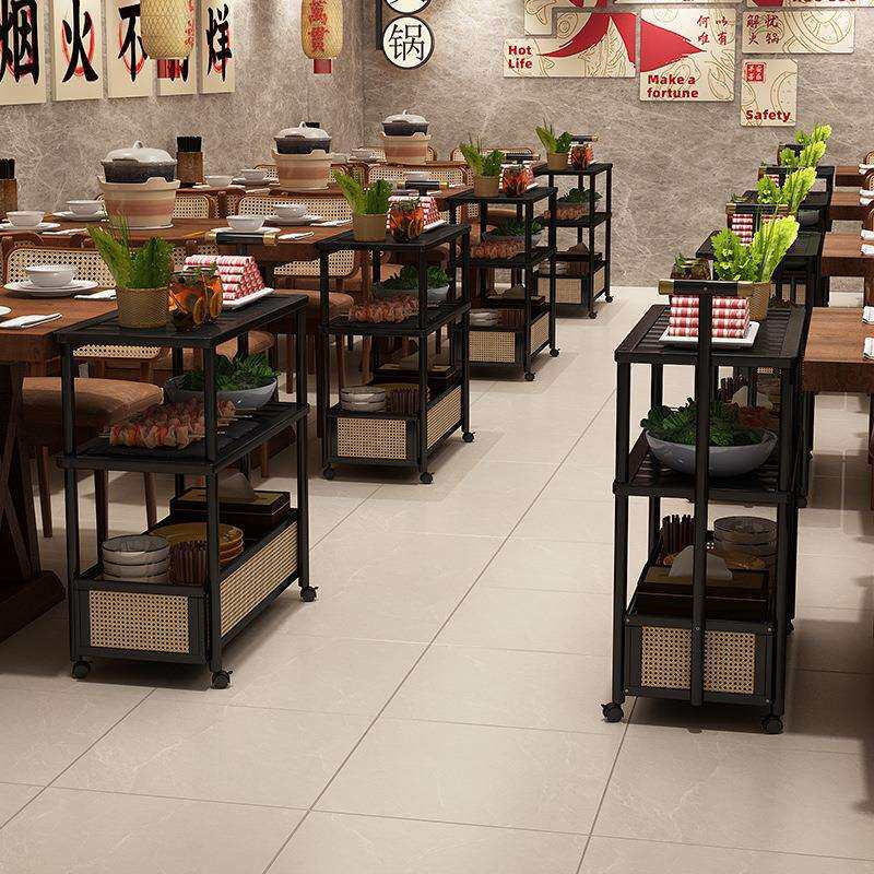 火锅店专用菜架子可移动置物架多层收纳架串串烤肉店桌边菜品层架