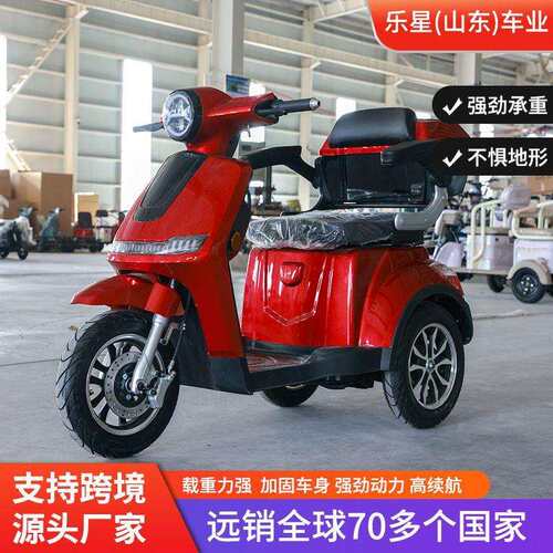 老年人新款电动三轮车外贸出口家用休闲成人拉货迷你电动代步车