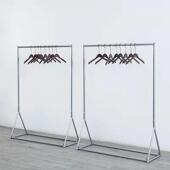 店陈列侧挂架ins不掉漆 组合银色衣架网红女装 服装 店展示架落地式