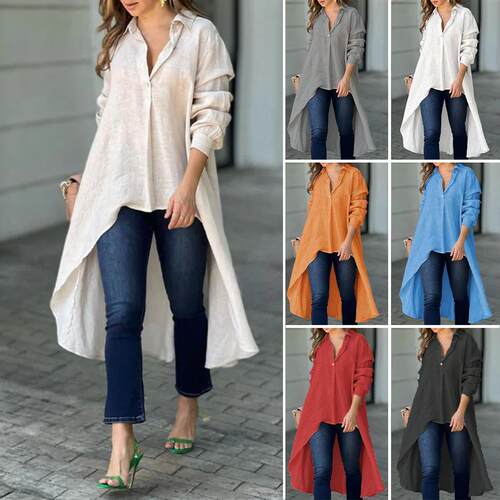 Women's single long sleeved collared shirt