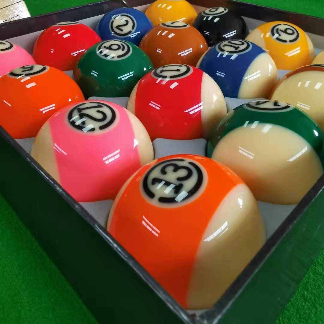 艳美亚黑金刚中式黑八十六彩台球美式标准大号桌球子57.2mmTV桌球