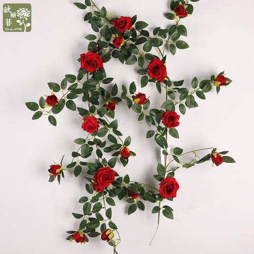 仿真玫瑰花藤蔓网红背景花墙瀑布拍照打卡道具仿真玫瑰花藤