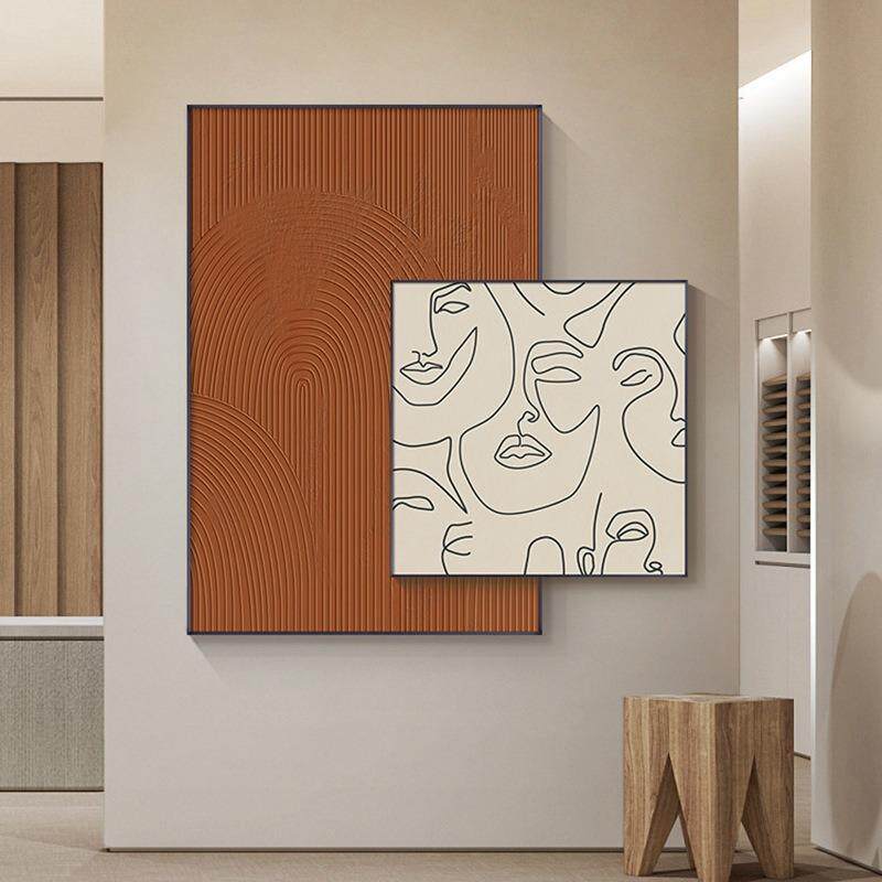 现代简约抽象进门玄关装饰画酒店公寓艺术挂画过道玄关楼梯间壁画