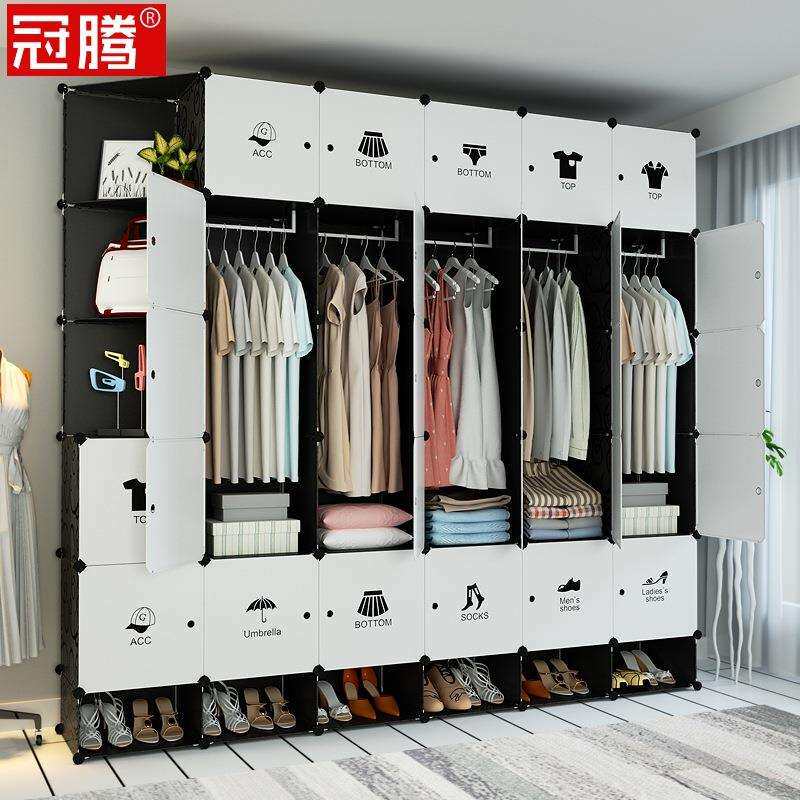 简易布衣柜家用可拆卸特大号柜子出租房承重经济型加深挂衣柜全挂
