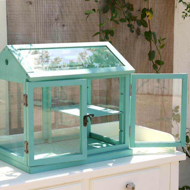 岛QVQ拉木质玻冻璃花房花架花可几花器防花植卉物暖房爱装饰展示