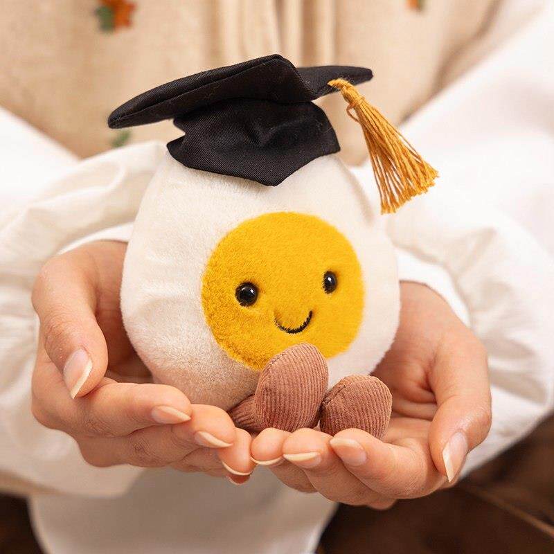 卡通趣味水煮蛋公仔博士蛋毛绒玩具婚纱新郎新娘鸡蛋玩偶抓机娃娃