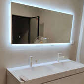 长方形智能镜卫生间带灯防雾镜洗手间触摸屏外发光补光除雾浴室镜