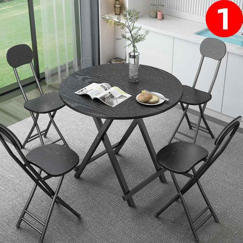 折叠餐桌家用小户型吃饭小圆桌简易折叠桌户外便携摆摊桌学习桌子