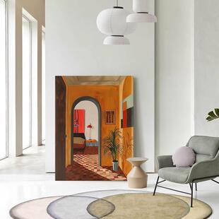 覆古马蒂斯风空间延伸感装饰画画北欧高级感挂画画小众艺术玄关过