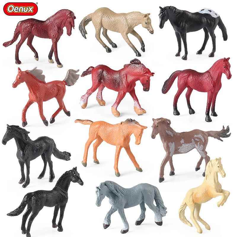 仿真野生动物模型儿童玩具千里马牧场农场马驹小马儿多肉蛋糕摆件