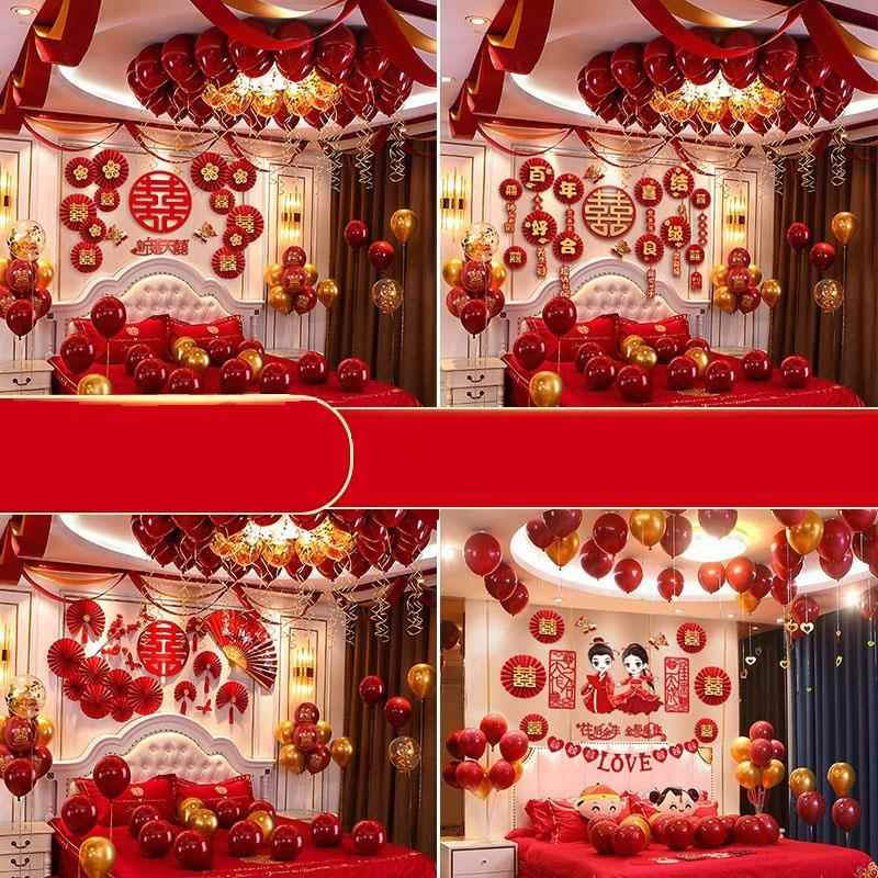 卧室婚房布置套装气球新婚房男方装饰房间高颜值婚庆结婚用品全套