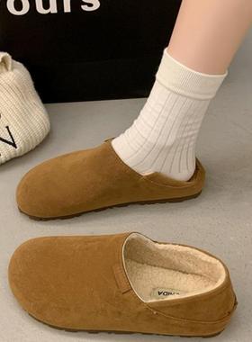 春季软面一脚蹬懒人勃肯鞋女加绒2026新款软底豆豆鞋两穿全0112z