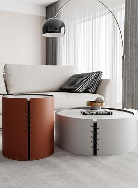 鞍客马形皮茶几现ACW代极简设计师大小圆电厅视柜组合轻奢风格实