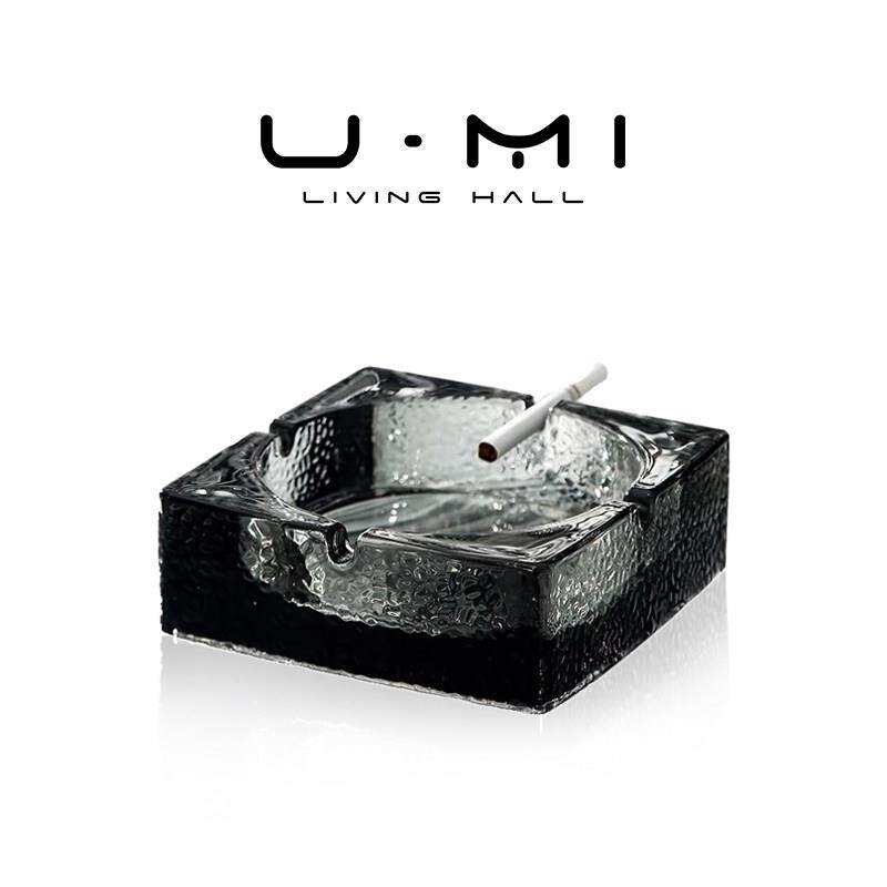 U Mi LIVING-锤目|烟灰缸轻奢ins北欧玻璃家用客厅创意个性摆件品