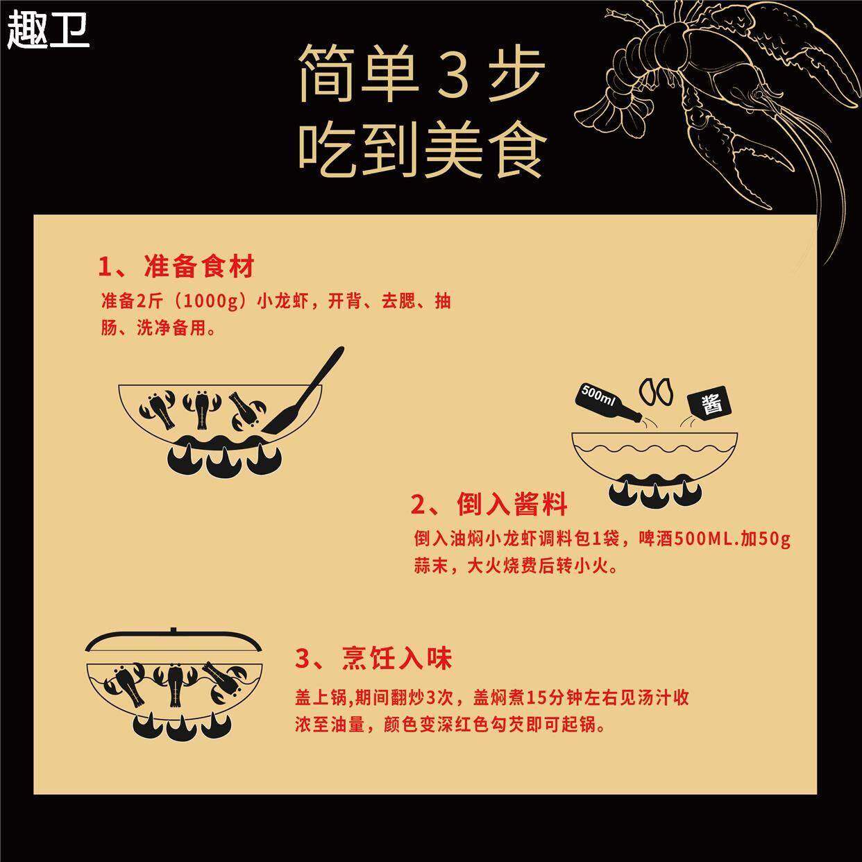 肥肥虾庄麻辣油焖小龙虾调料包调味料炒虾尾调料基围虾加热即食