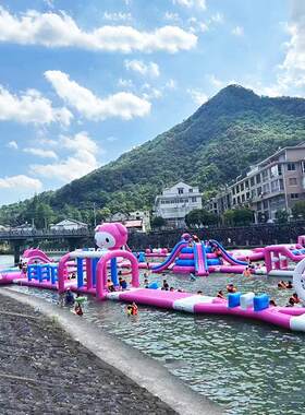 大大型水上型上户水上乐园景区湖面海上充关气冲关闯组合移动水漂