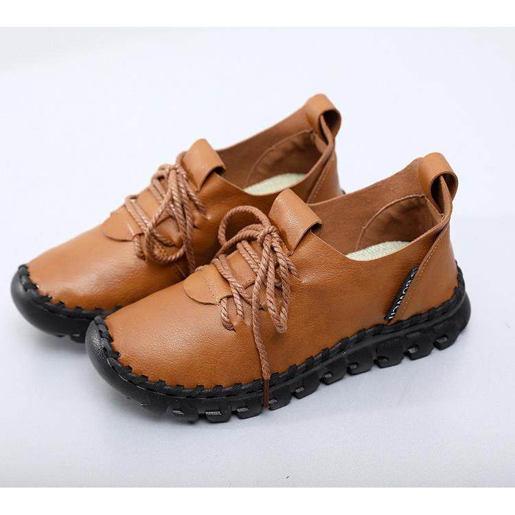 高档鞋红鞋软皮孕妇鞋平底妈豆豆秋冬单2022新款女鞋软鞋底加绒棉